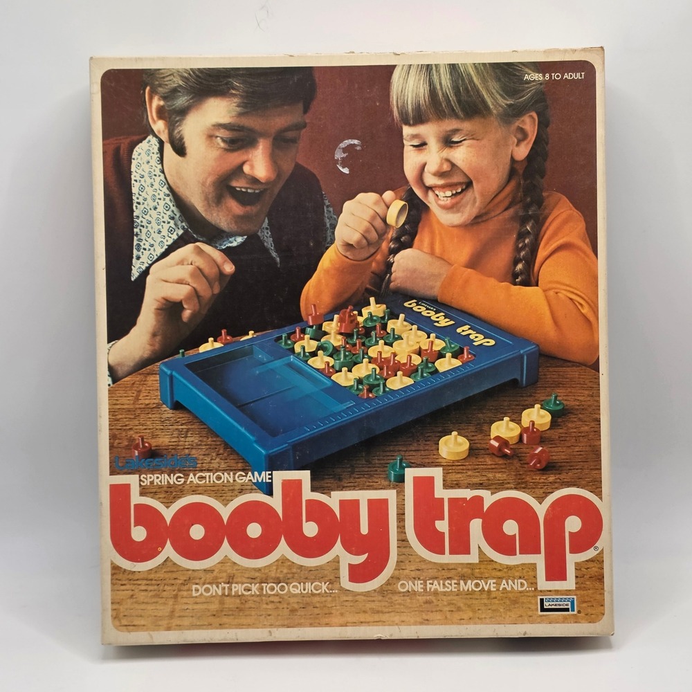 Vintage Booby Trap Game 1975 Lakeside Incomplete Parts Board Box